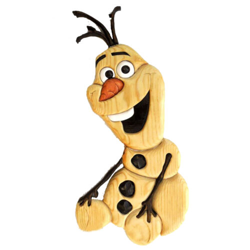 Funny Olaf Intarsia Ornament - IntarsiaCrafts