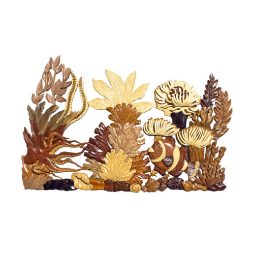 A Vibrant Coral And ClownFish Intarsia Wood Art - IntarsiaCrafts