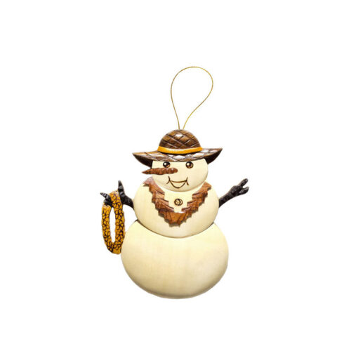 Charming Snowman Intarsia Ornament - IntarsiaCrafts