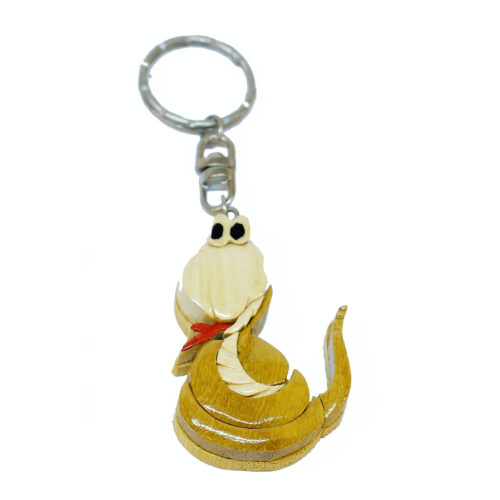 Cute Snake Intarsia Keychain - IntarsiaCrafts