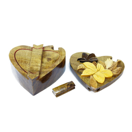 intarsiacrafts flower heart wooden intarsia puzzle box