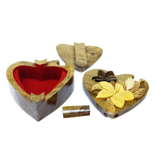 flower heart wooden intarsia for sale