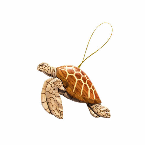 Honu Sea Turtle Intarsia Ornament - IntarsiaCrafts