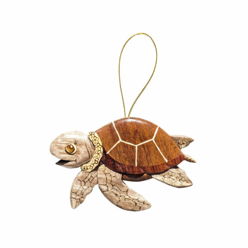 Honu Sea Turtle Intarsia Ornament - IntarsiaCrafts