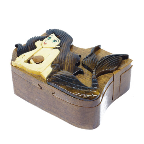 Mesmerizing Mermaid Intarsia Puzzle Box - IntarsiaCrafts