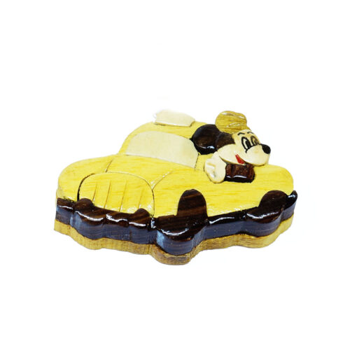 mickey mouse and car wood intarsia for sale