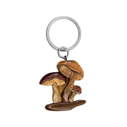 Mushrooms Intarsia Keychain - IntarsiaCrafts