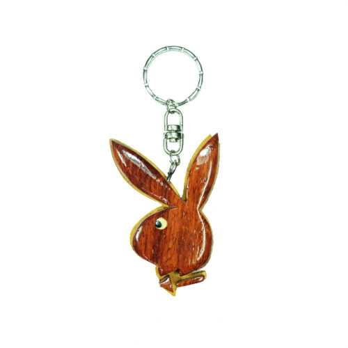 intarsiacrafts - playboy bunny intarsia keychain