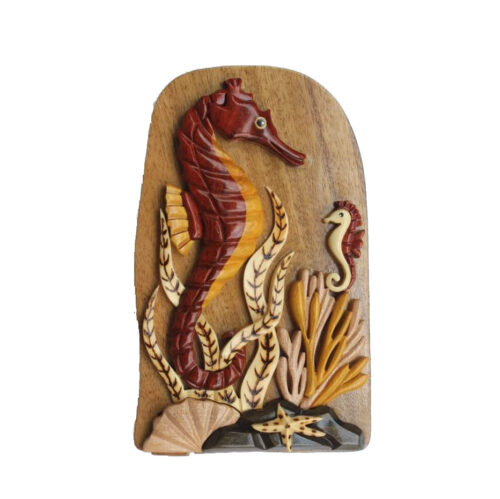 Seahorses Intarsia Puzzle Box - IntarsiaCrafts