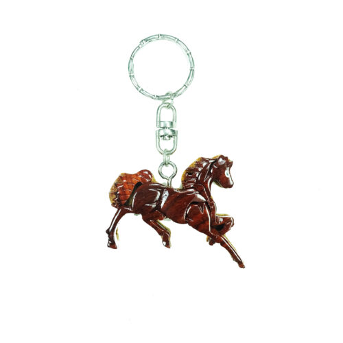 Strong Horse Intarsia Keychain - IntarsiaCrafts