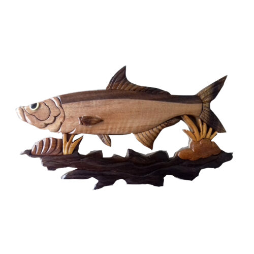 Swimming Fish Intarsia Wall Decor - IntarsiaCrafts