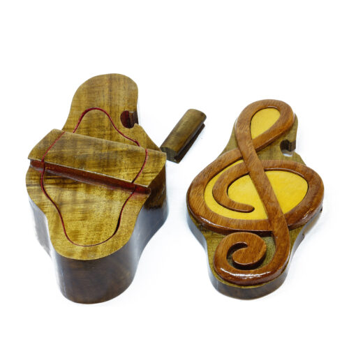 Treble Clef Intarsia Puzzle Box - IntarsiaCrafts