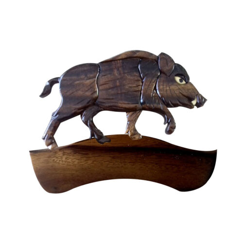 Wild Boar Intarsia Room Sign - IntarsiaCrafts