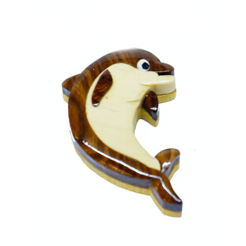 Wooden Dolphin Intarsia Magnet - IntarsiaCrafts