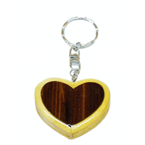 Wooden Heart Intasia Keychain - IntarsiaCrafts