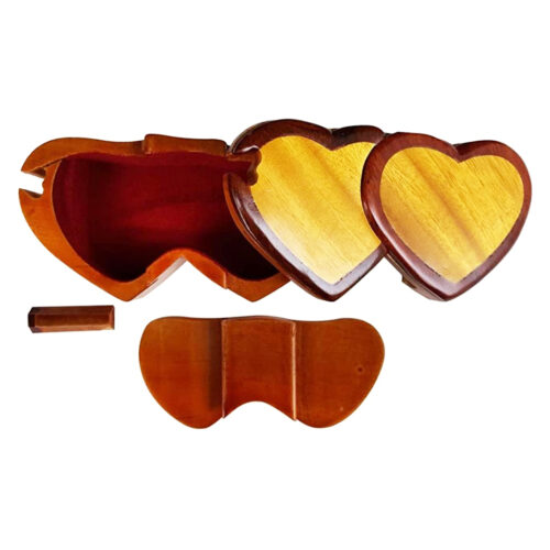 Wooden Heart Intarsia Puzzle Box 1 - IntarsiaCrafts