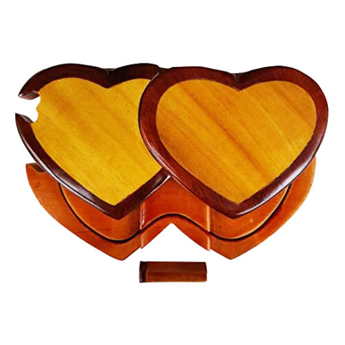 Wooden Heart Intarsia Puzzle Box - IntarsiaCrafts