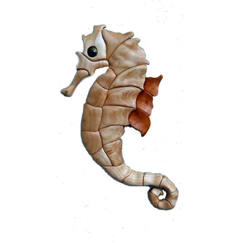 Wooden Seahorse Intarsia Ornament - IntarsiaCrafts