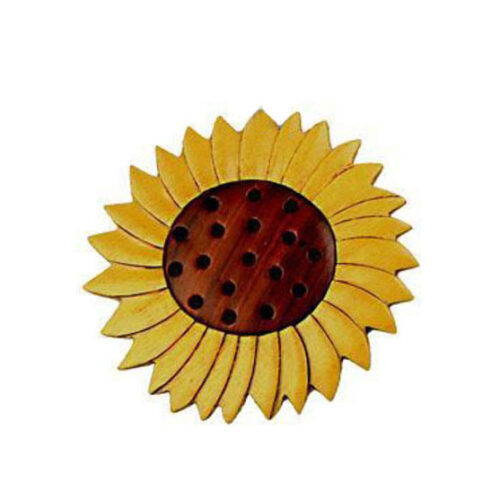 Wooden Sunflower Intarsia Ornament - IntarsiaCrafts