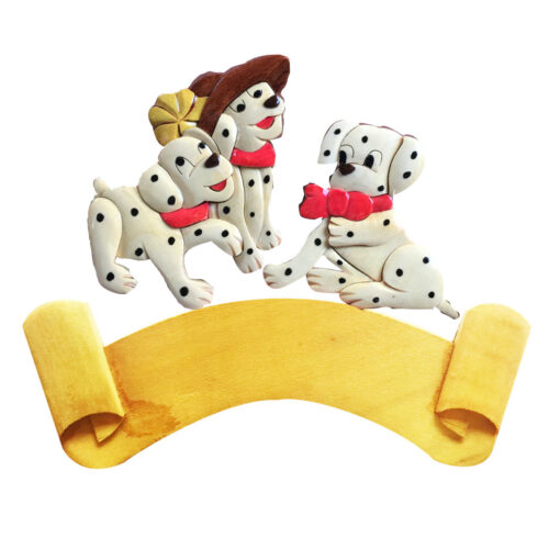 Dalmatian Puppies Intarsia Room Sign woodworking for sale - IntarsiaCrafts