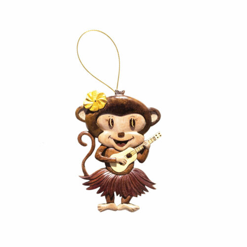 Playful Monkey Intarsia Ornament for Sale