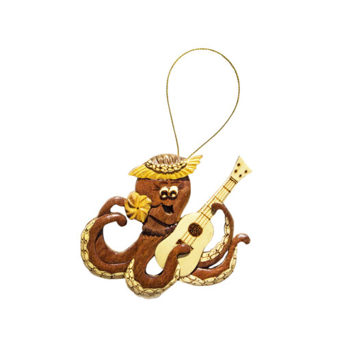 Playful Octopus Intarsia Ornament for Sale