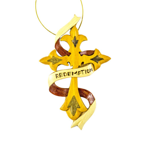 Redemption Cross Intarsia Ornament