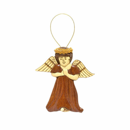 Serene Angel Intarsia Ornament