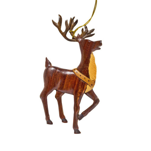 Wooden Reindeer Intarsia Magnet