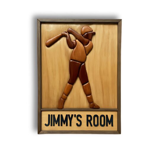 wooden bedroom door signs for boys