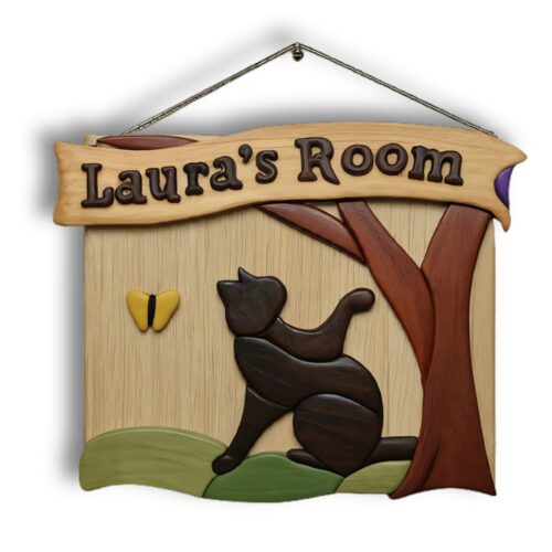 wooden bedroom door signs for girls