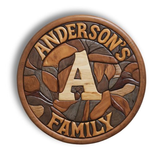 letter A for custom wooden family name signs