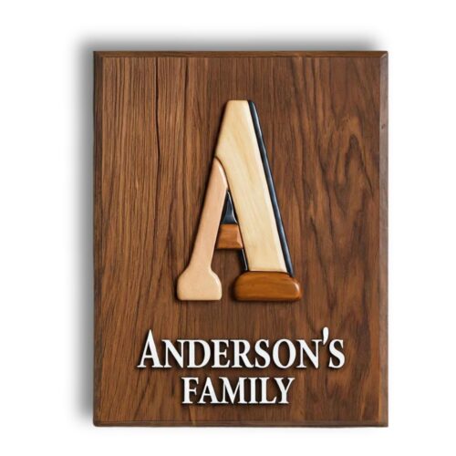 letter A for custom wooden family name signs