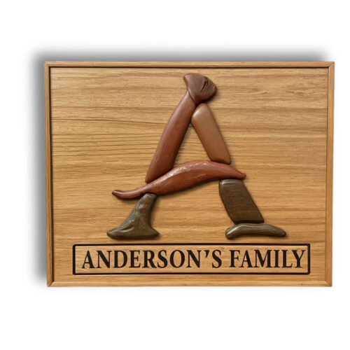 letter A for custom wooden family name signs