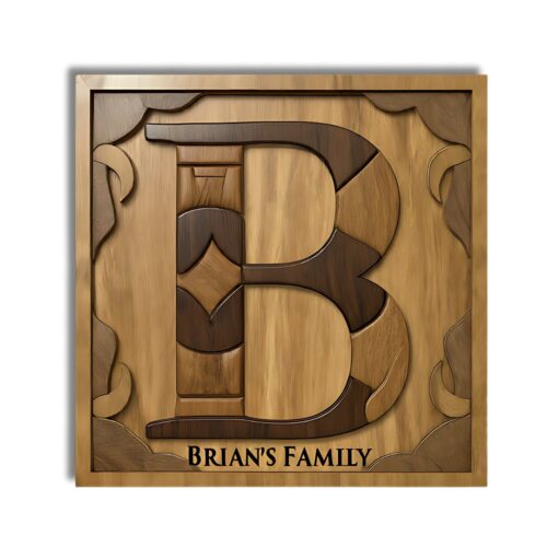 letter b for custom wooden family name signs