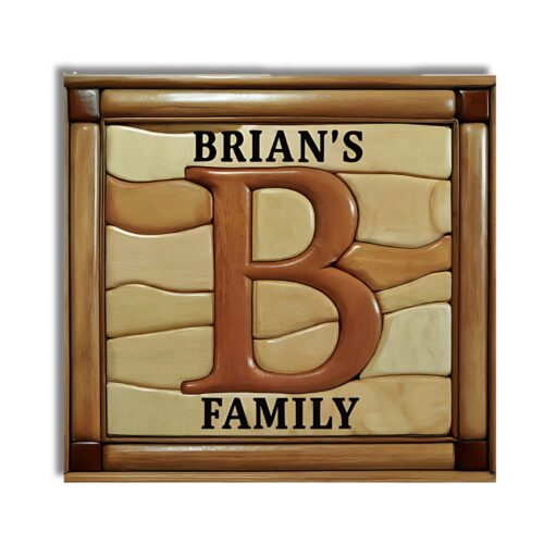 letter b for custom wooden family name signs