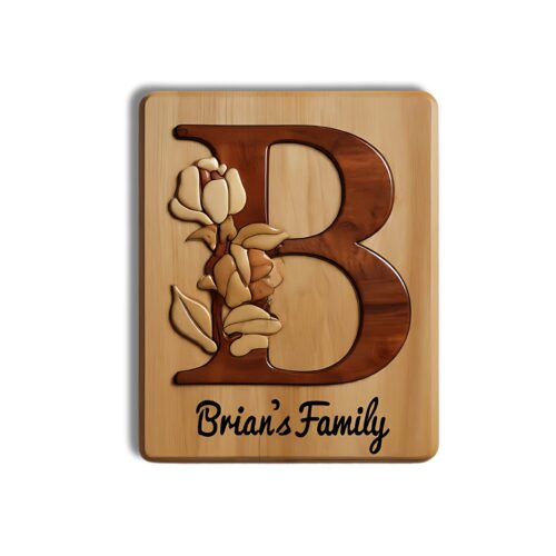 letter b for custom wooden family name signs