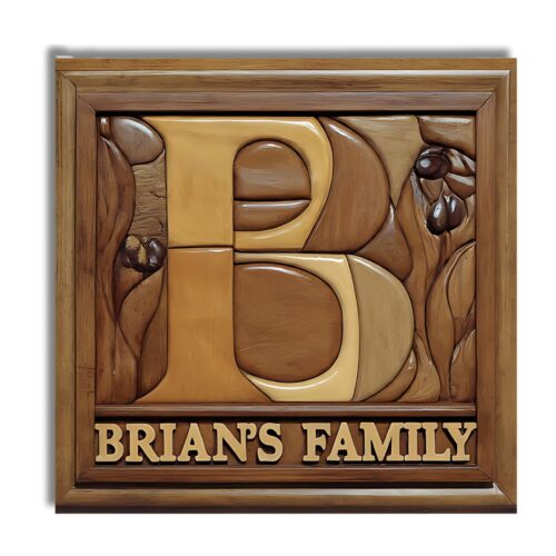 letter b for custom wooden family name signs