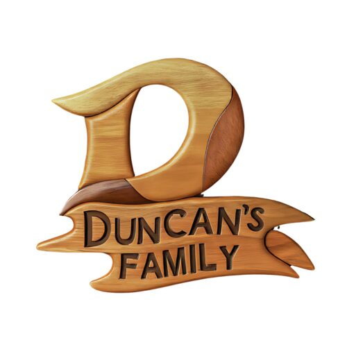 letter d for custom wooden family name signs