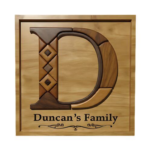 letter d for custom wooden family name signs