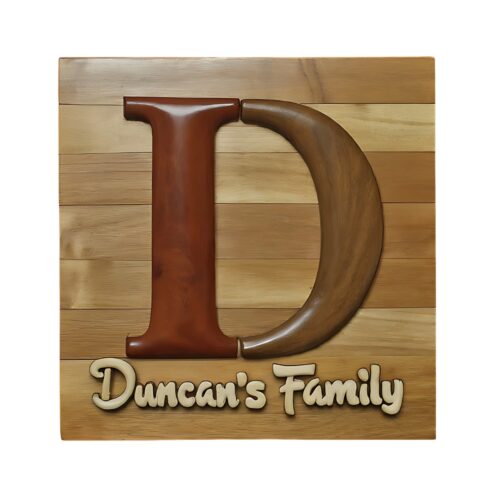 letter d for custom wooden family name signs