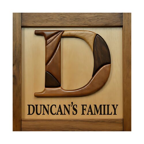 letter d for custom wooden family name signs