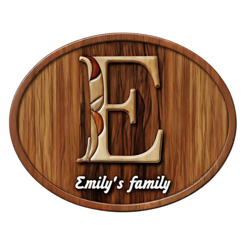 letter e for custom wooden family name signs