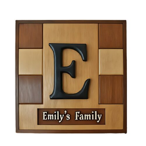 letter e for custom wooden family name signs