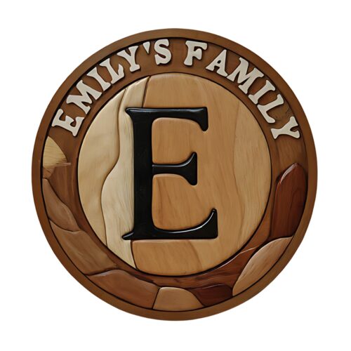 letter e for custom wooden family name signs