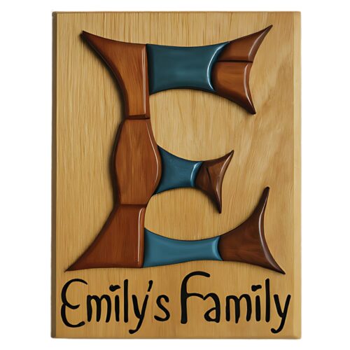 letter e for custom wooden family name signs