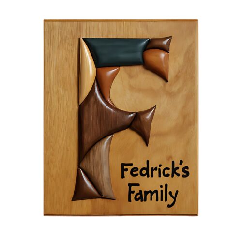 letter f for custom wooden family name signs