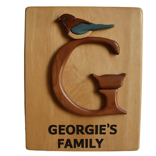 letter g for custom wooden family name signs