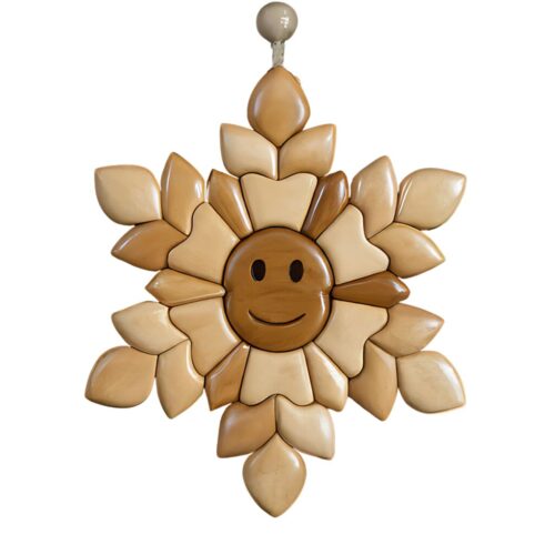 playful sun wooden christmas ornament