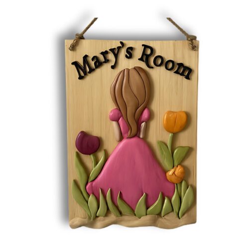 wooden bedroom door signs for girls